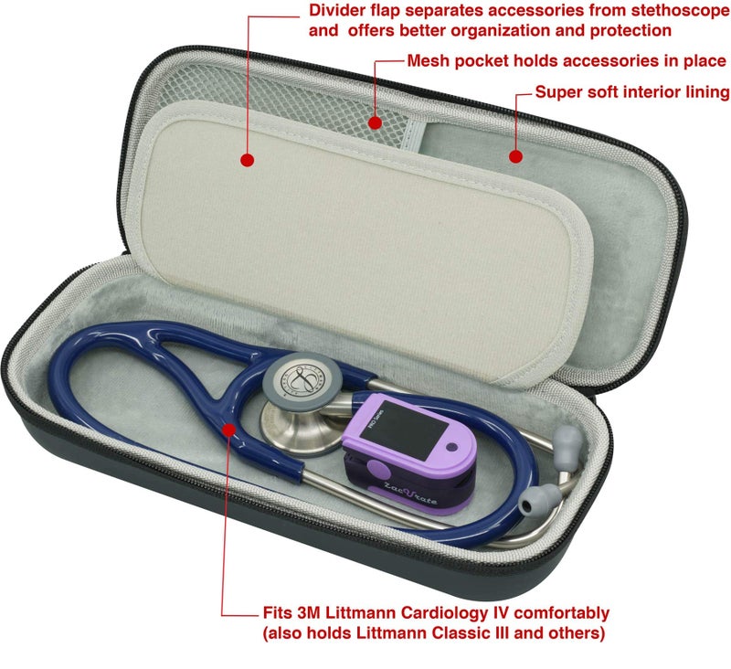 ButterFox Premium Stethoscope Case with Divider and ID Slot for 3M Littmann Classic III, Cardiology IV Diagnostic and More Stethoscopes with Pocket for Nurse Accessories (Lime Green) - Image 4